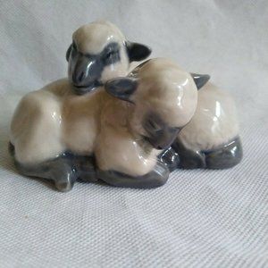 Vintage ROYAL COPENHAGEN Porcelain NESTING Sheep